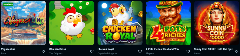 Spelaanbod bij Crystal Roll